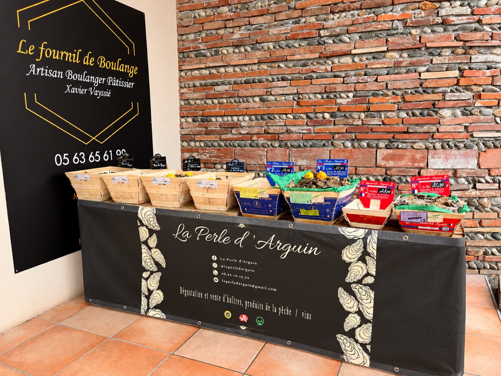 Le stand La Perle d'Arguin au Fournil de Boulange